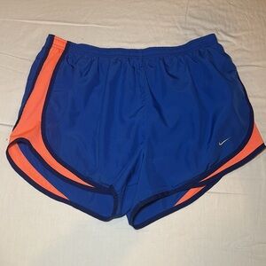 Nike Women's Blue and Orange Tempo Shorts Size Large VGUC